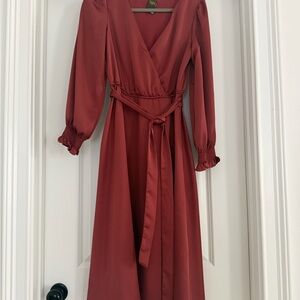 Taylor Rust Long Sleeve Dress